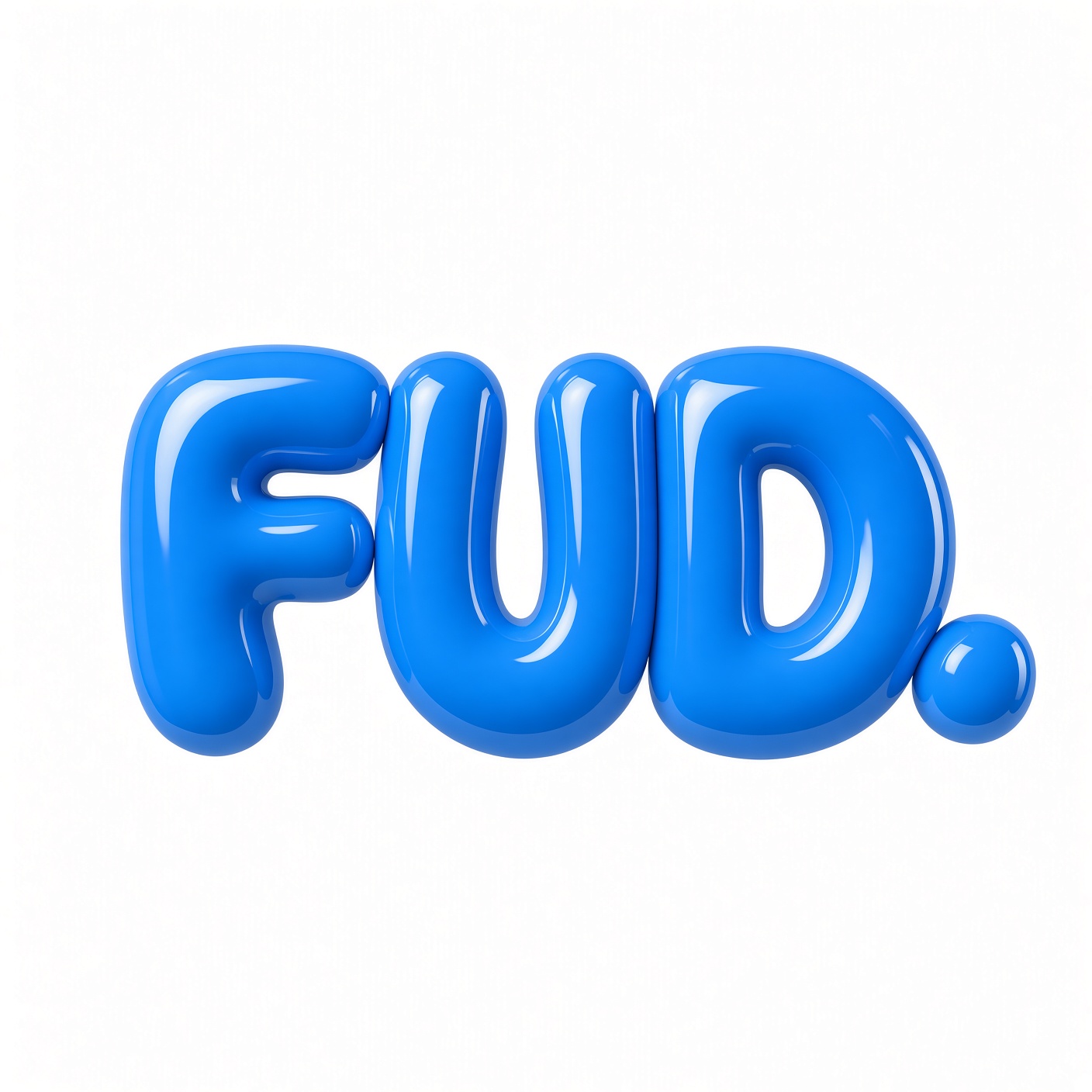 Blue FUD 3D wordmark on white